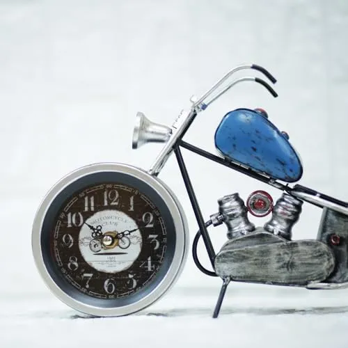 Mini Motorcycle Bike Alarm Desk Shelf Clock, Unique Gift for Motor Lovers | Home/Office Decor