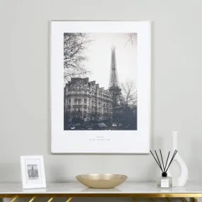 Monochrome Paris Print With Silver Frame