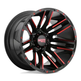 Moto Metal MO978 Razor 20X10 6X139.7 -24 mm Satin Black Machined Red Tint