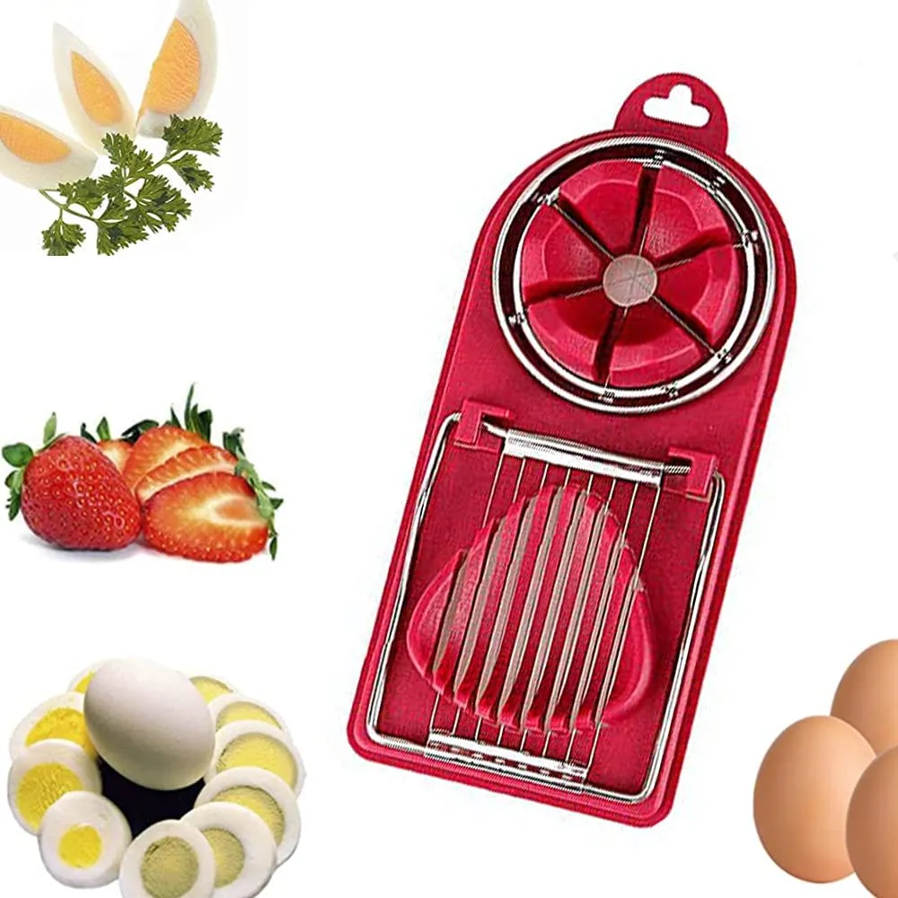 Multipurpose Egg Cutter Slicer for Eggs, Fruits or Vegetables  (4 colors)