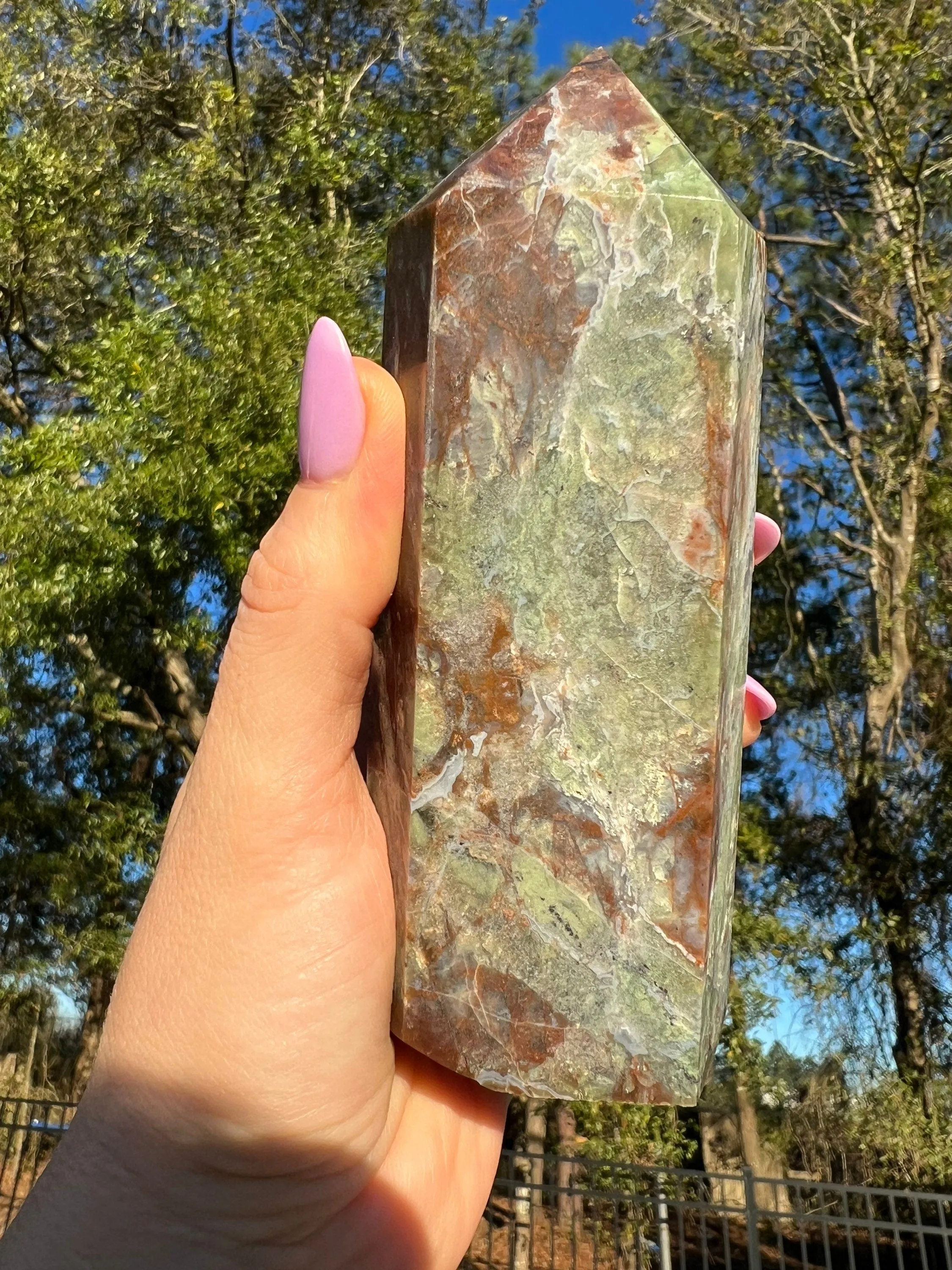 Natural Green agate tower. 1pound 1oz