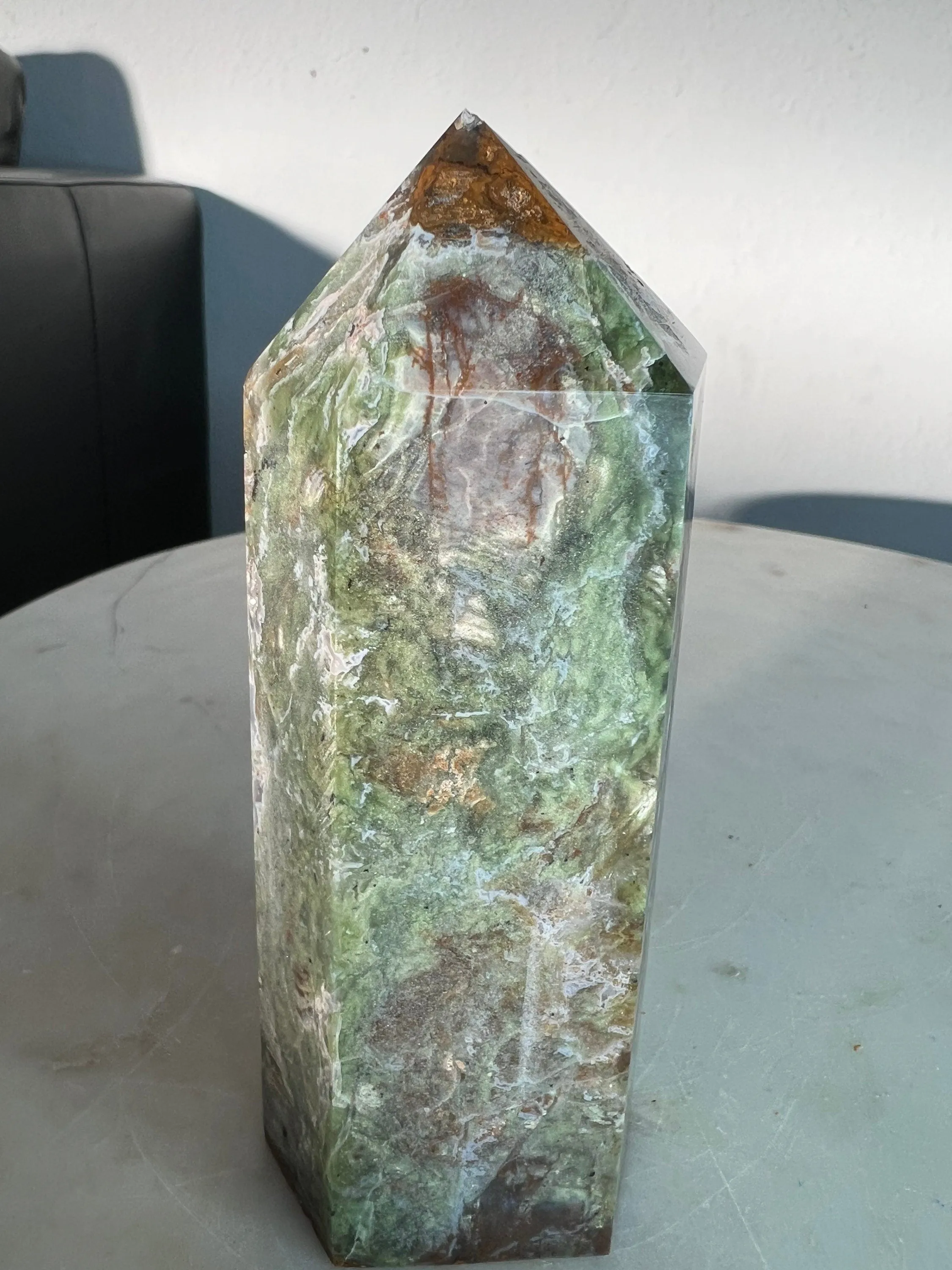 Natural Green agate tower. 1pound 1oz