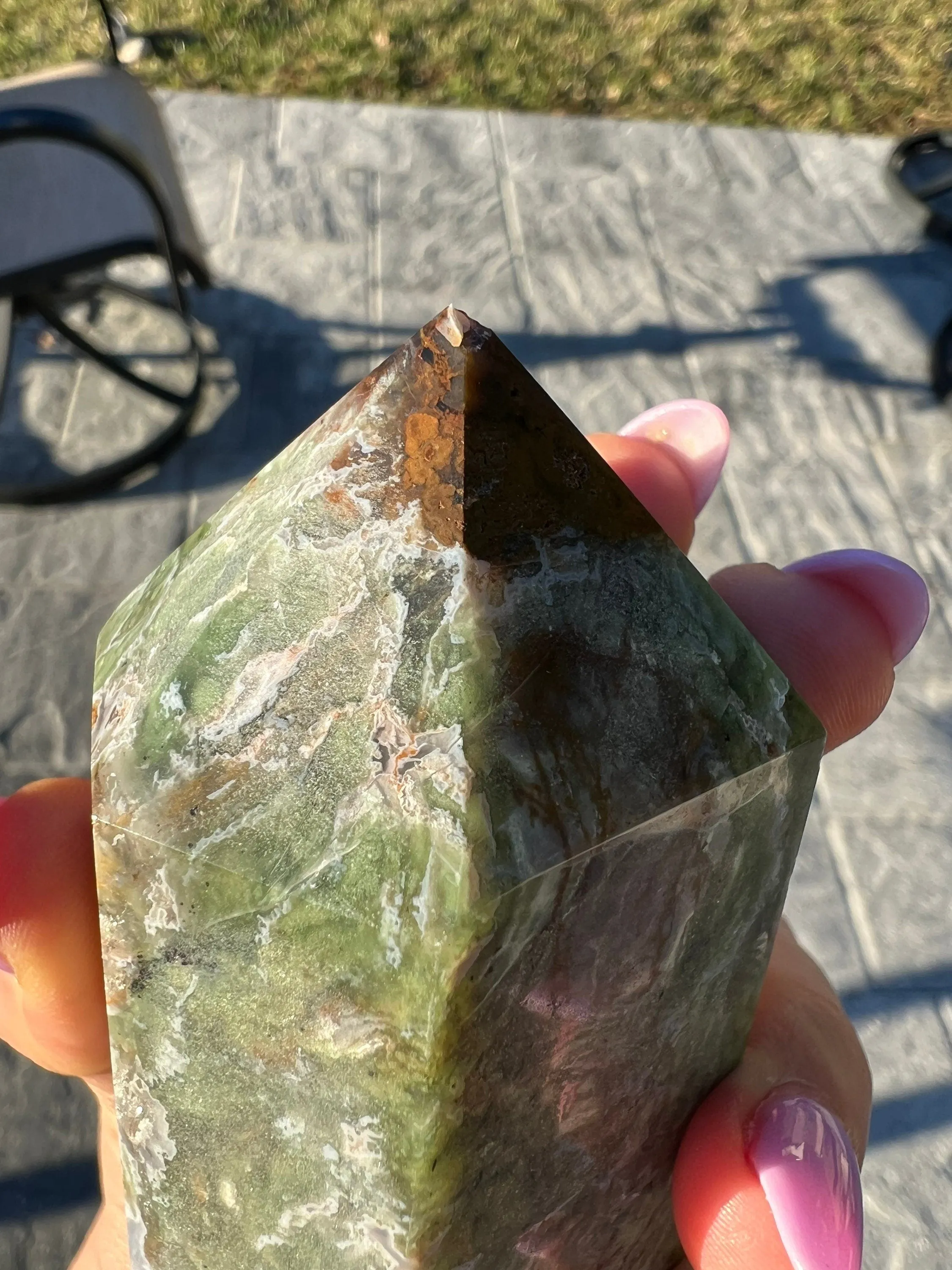 Natural Green agate tower. 1pound 1oz