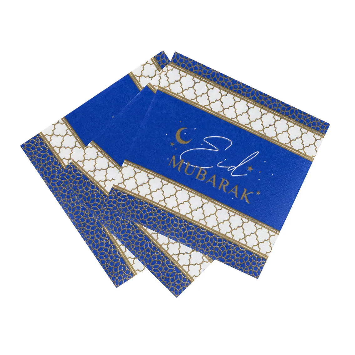 Navy & Gold Eid Mubarak Paper Napkins - 20 Pack