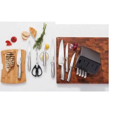 New - Farberware Edgekeeper 13 Piece Self Sharpening StainlessSteel Hollow Handle Knife Block Set