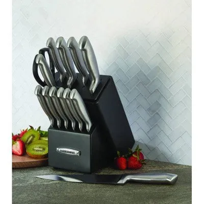 New - Farberware Edgekeeper 13 Piece Self Sharpening StainlessSteel Hollow Handle Knife Block Set