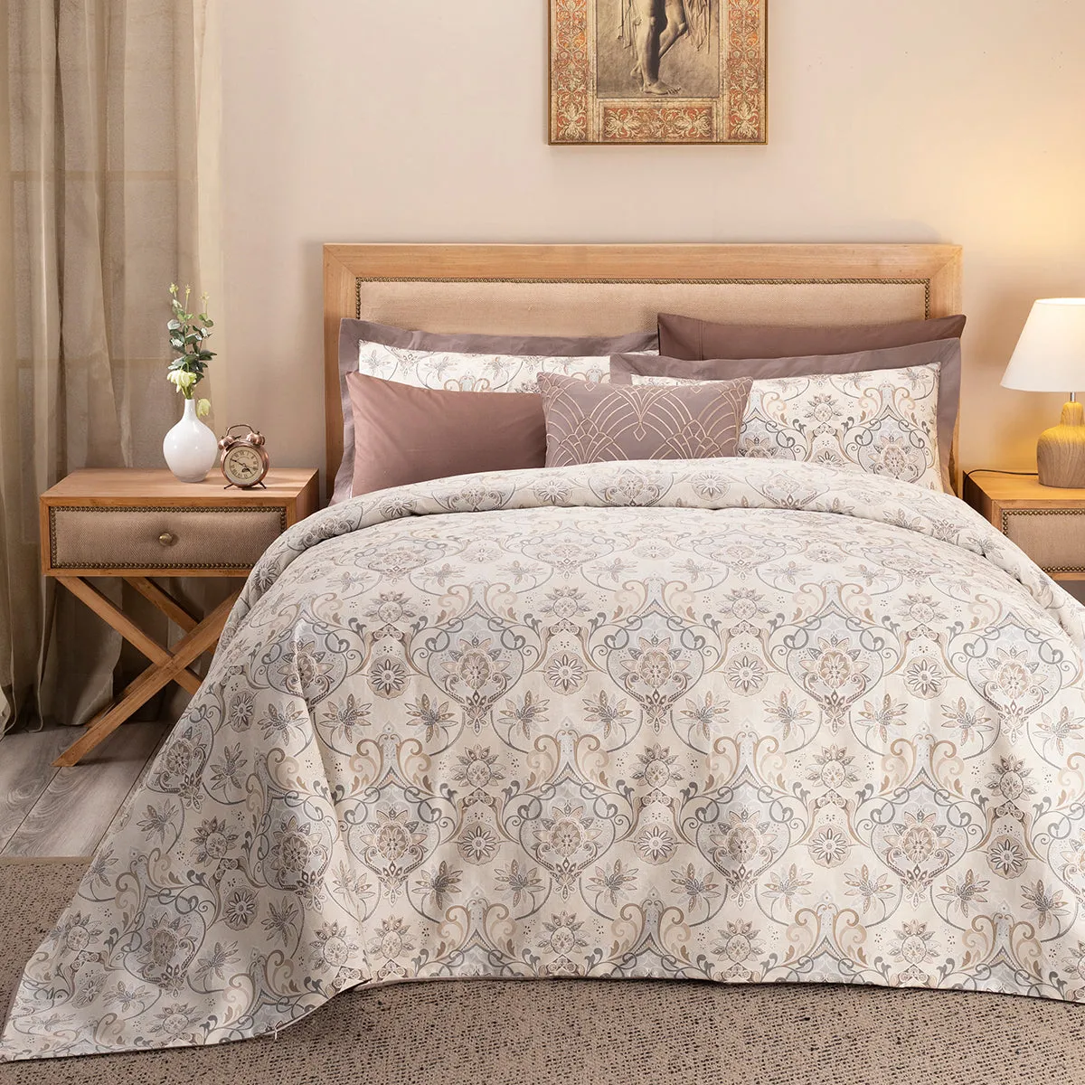 Nouveau Tradition Lawn Rerun Neutral Duvet Cover Set