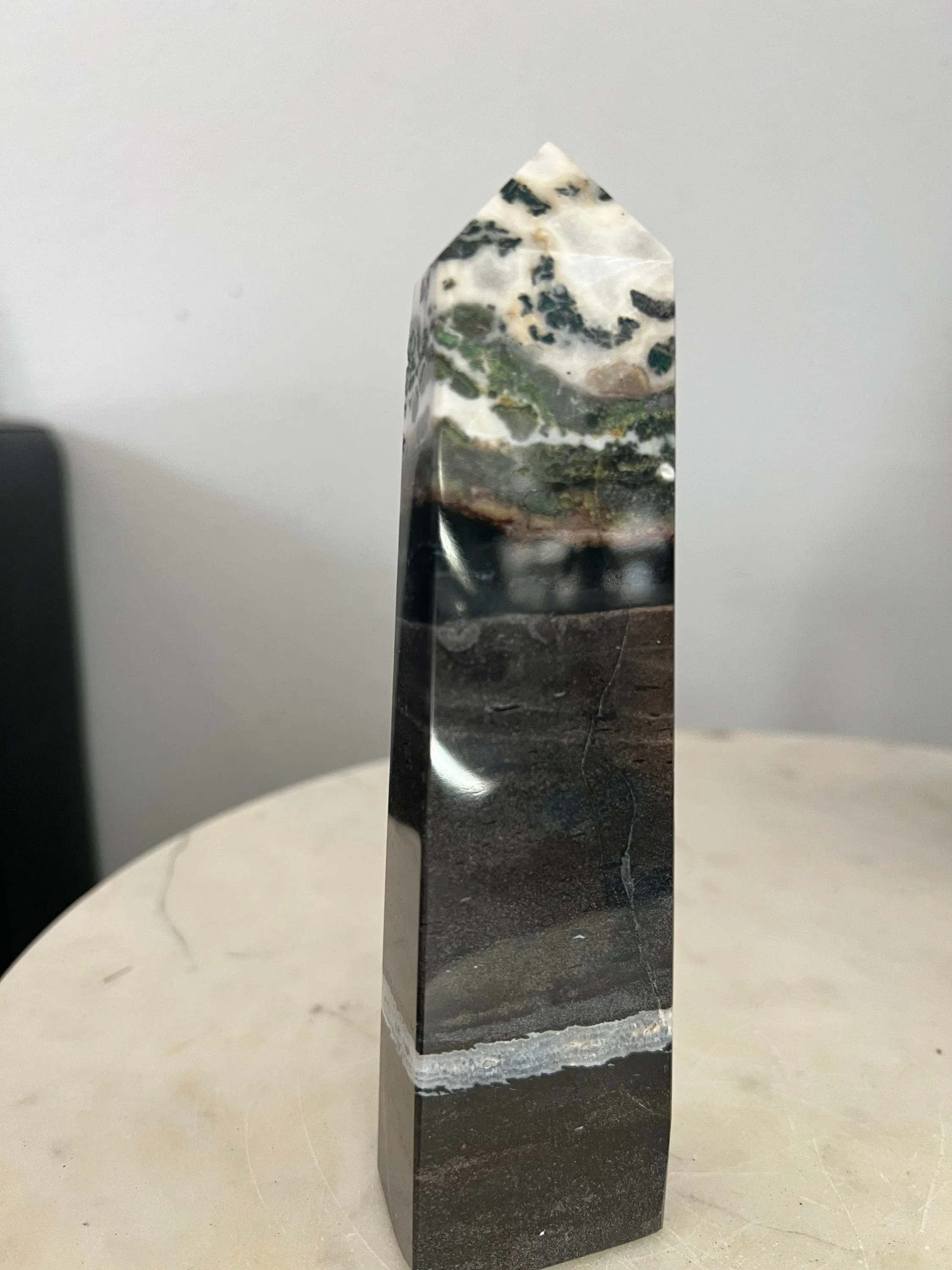 Ocean jasper tower 442grams and 6.7 inches tall