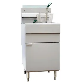 Omcan 46021 Natural Gas 70 lb. Stainless Steel Floor Fryer - 150,000 BTU