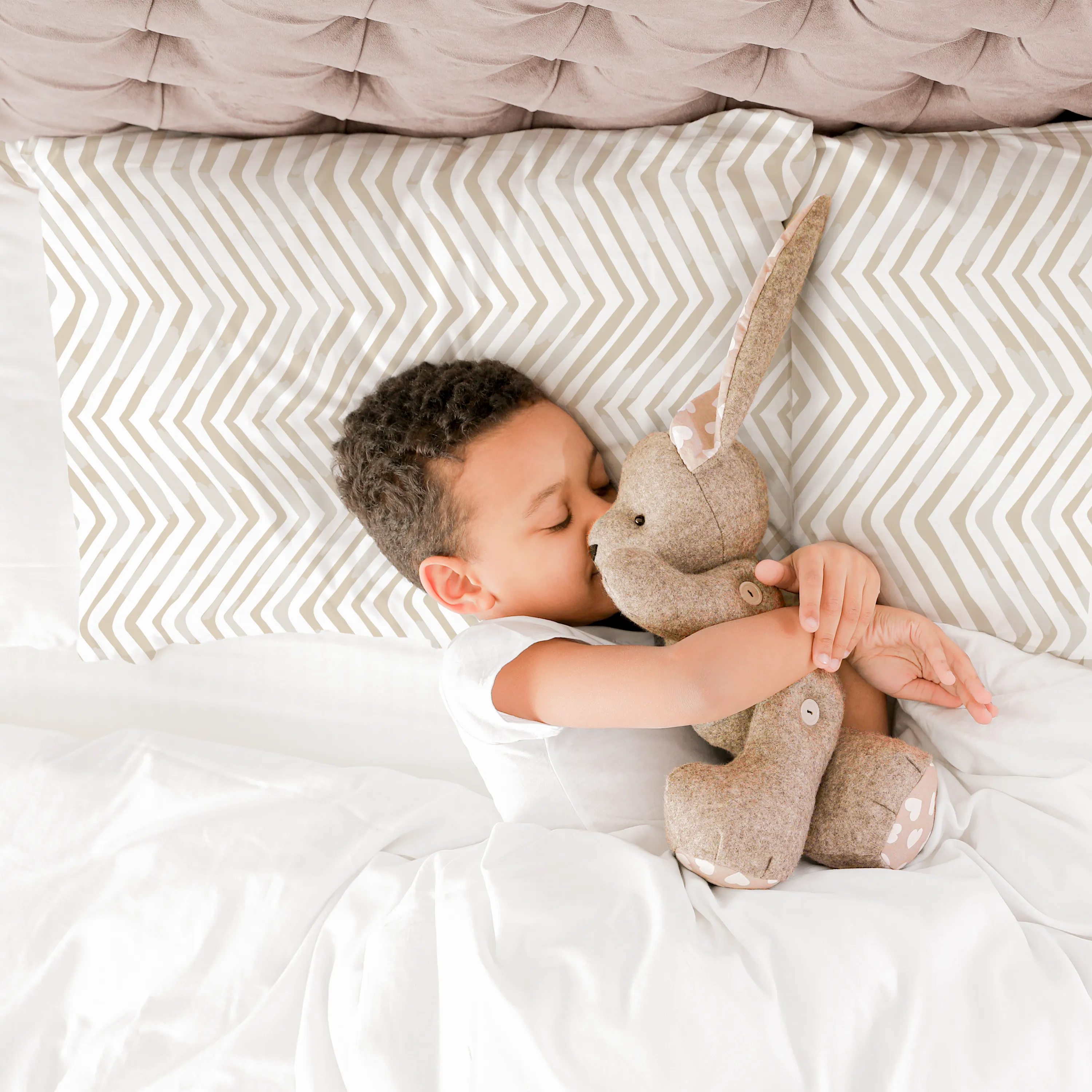 Organic Toddler Pillowcase - Herringbone