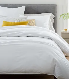 Organic Washed Cotton Duvet Cover & Shams - White