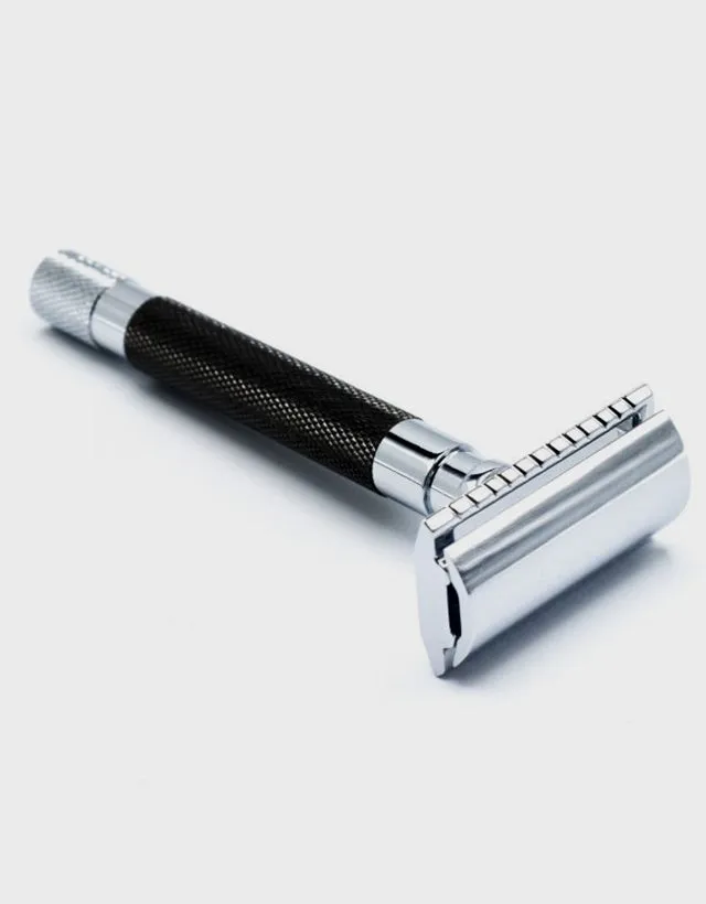 Parker - 56R-Graph Safety Razor, 3 piece, Heavyweight, Graphite Finish Handle