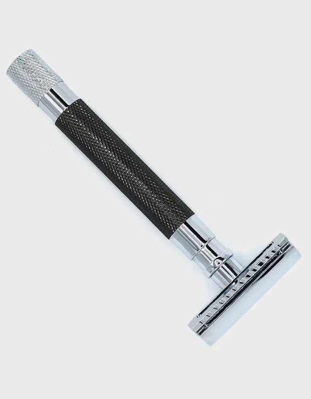 Parker - 56R-Graph Safety Razor, 3 piece, Heavyweight, Graphite Finish Handle