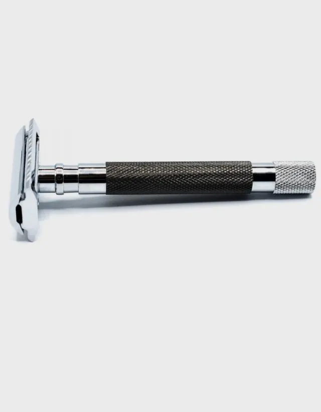 Parker - 56R-Graph Safety Razor, 3 piece, Heavyweight, Graphite Finish Handle