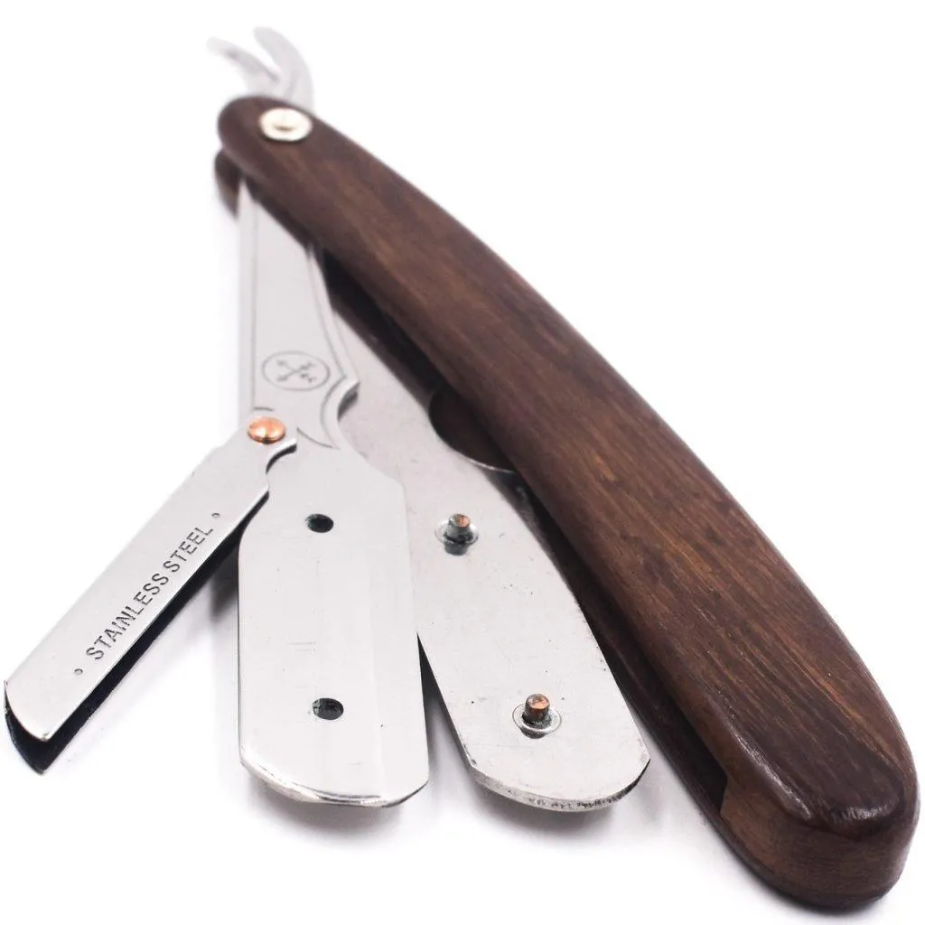 Parker - Professional Barber Razor Shavette SRDW, Sheesham Wood Handle