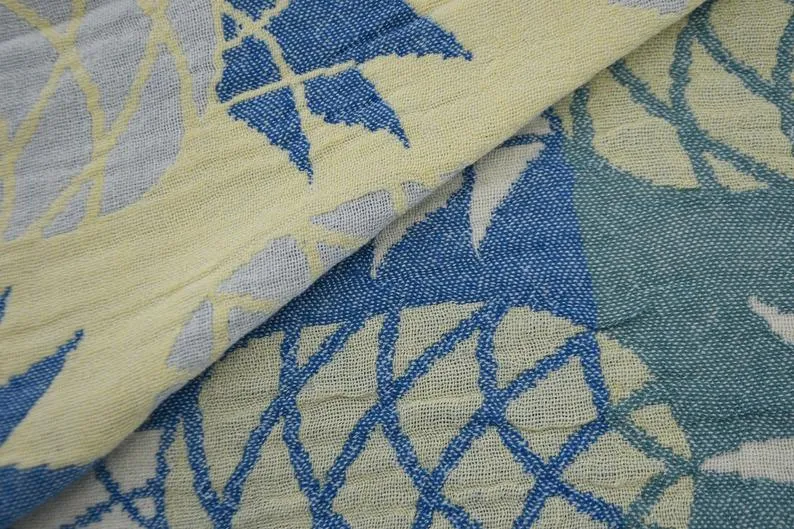 Pineapple Blue Yellow 100% Cotton Towel