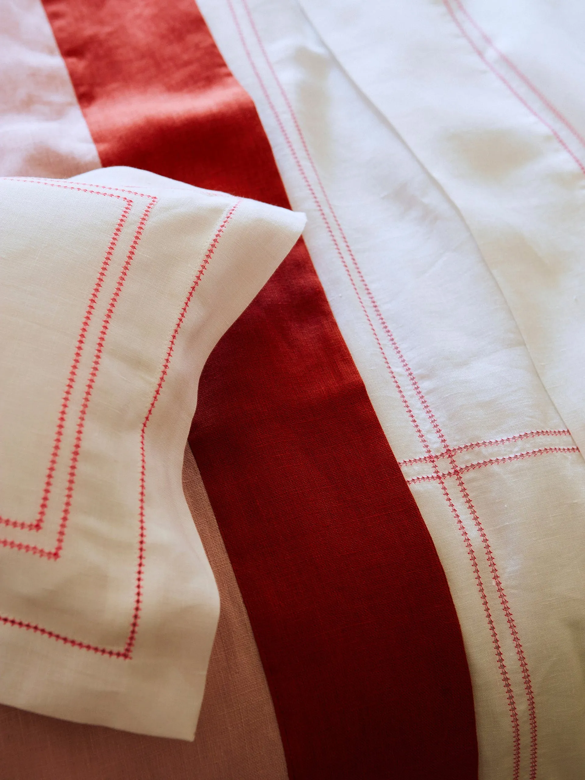 Pink hemstitch pillowcase