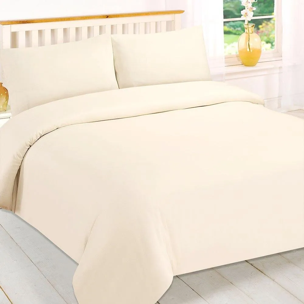 Poly Cotton Plain Duvet Cover Sets Easy Care Polycotton