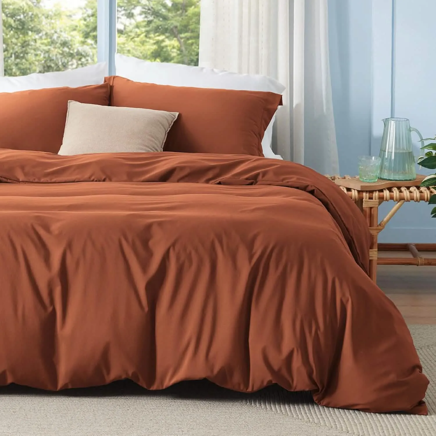 Polyester and Rayon Derived Duvet Cover Set