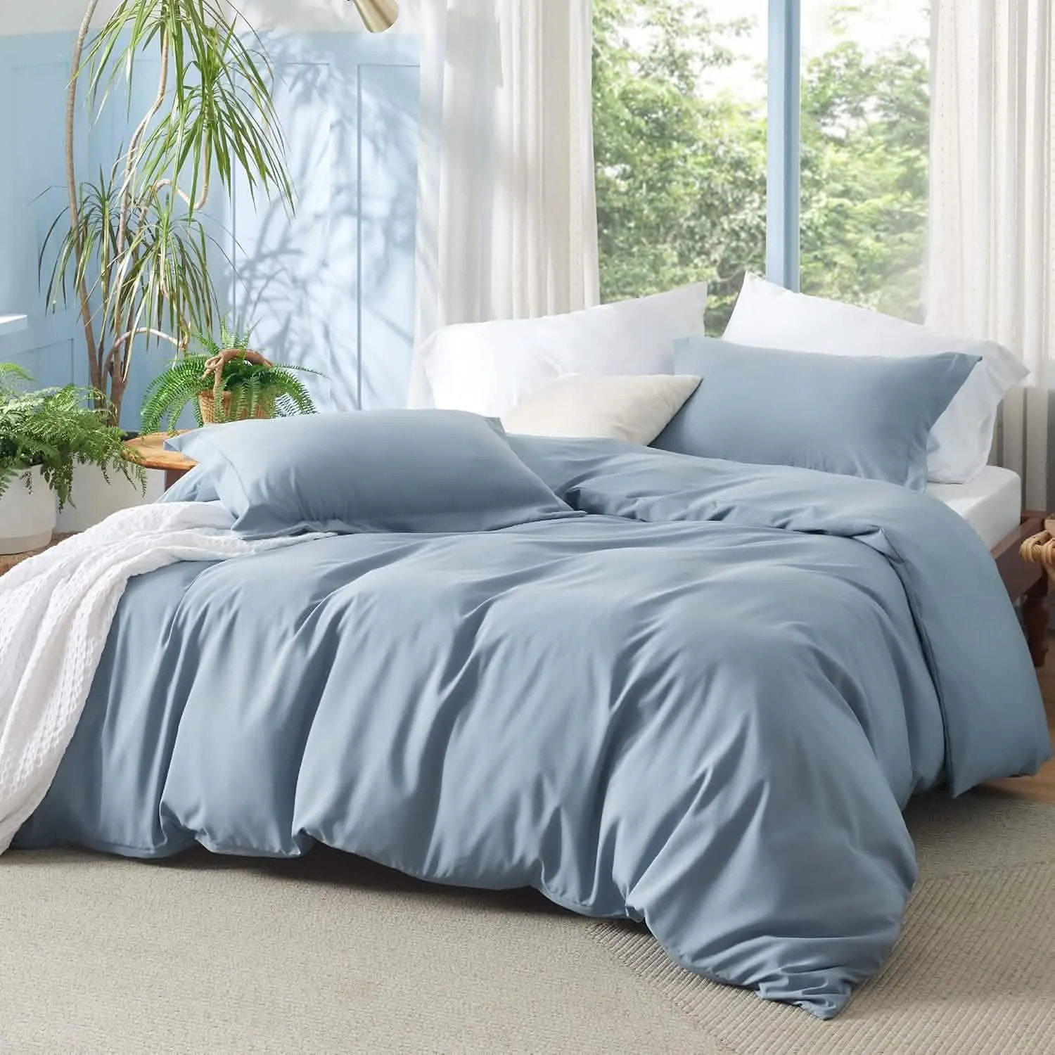 Polyester and Rayon Derived Duvet Cover Set