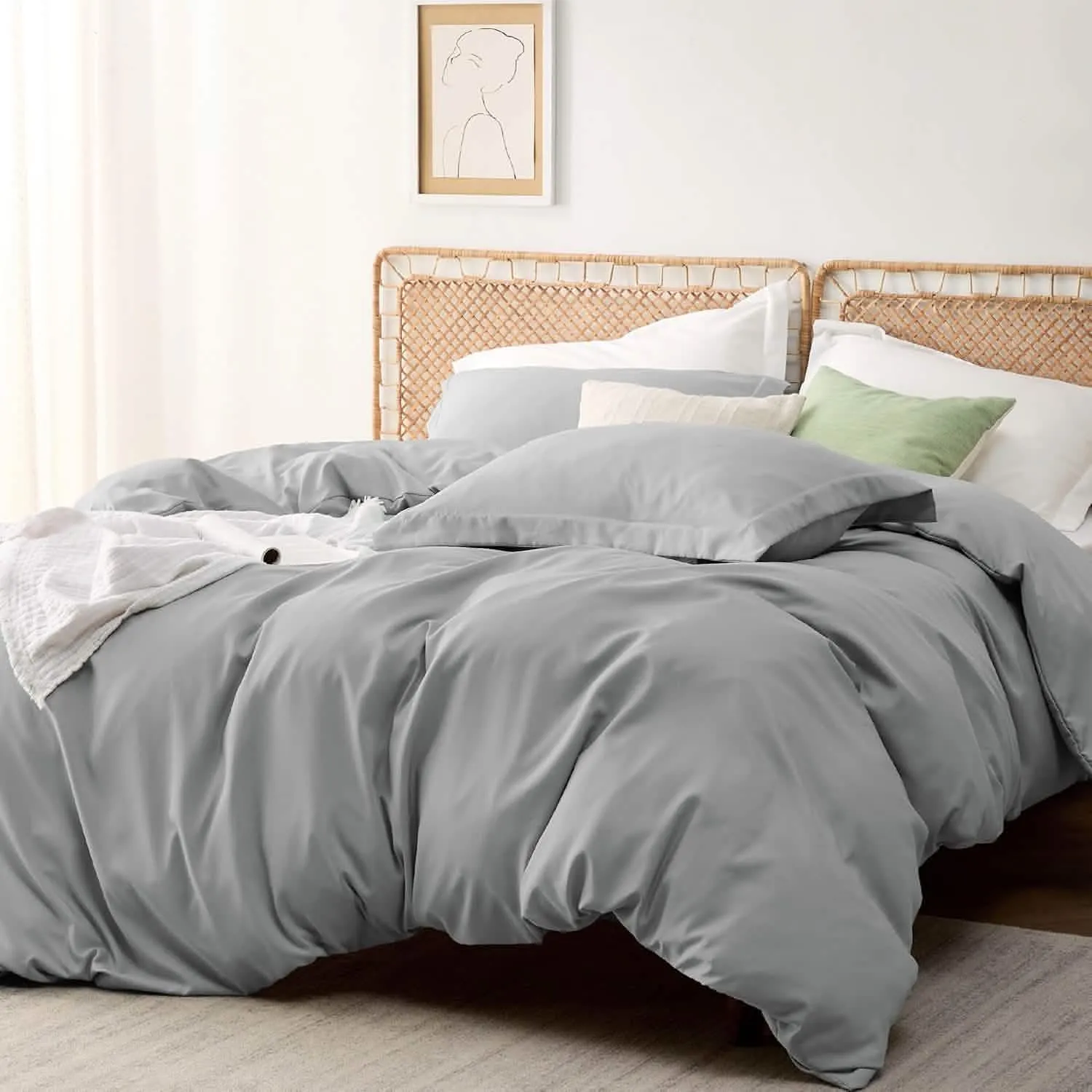 Polyester and Rayon Derived Duvet Cover Set