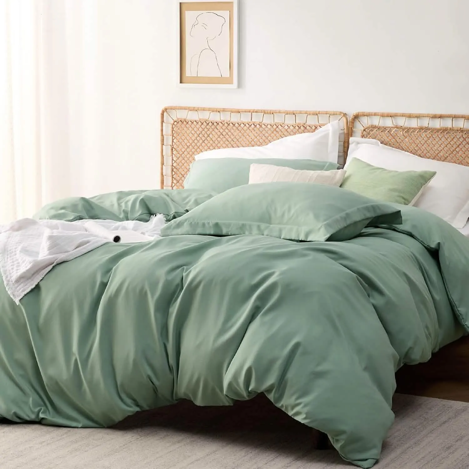 Polyester and Rayon Derived Duvet Cover Set