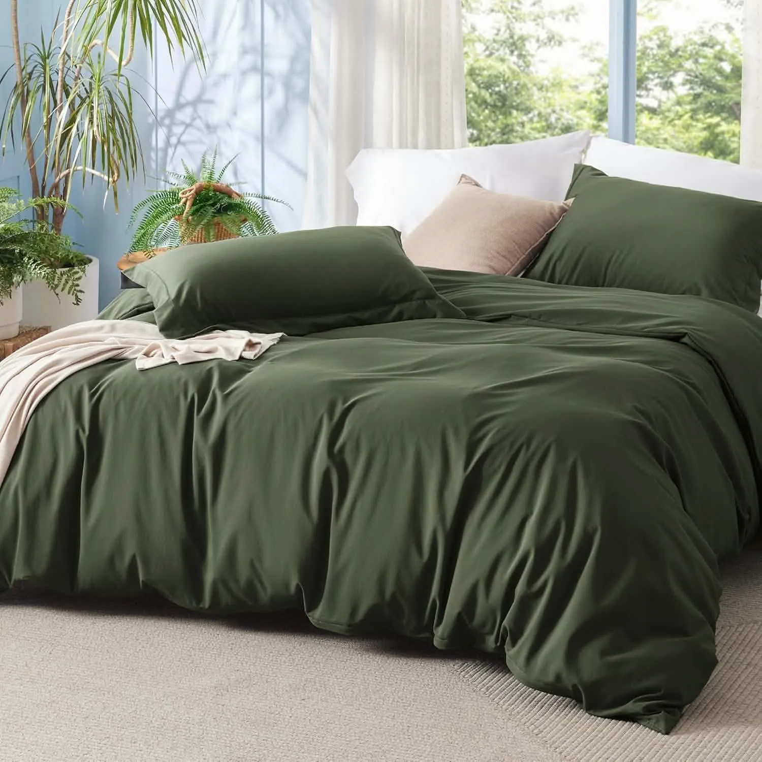 Polyester and Rayon Derived Duvet Cover Set