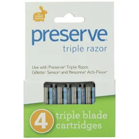 PRESERVE - Triple Razor Replacement Blade - 6 x 4 Cartridge Boxes