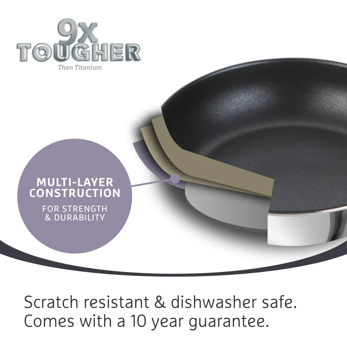 Prestige 9 x Tougher Stainless Steel Cookware 3 Pc Set