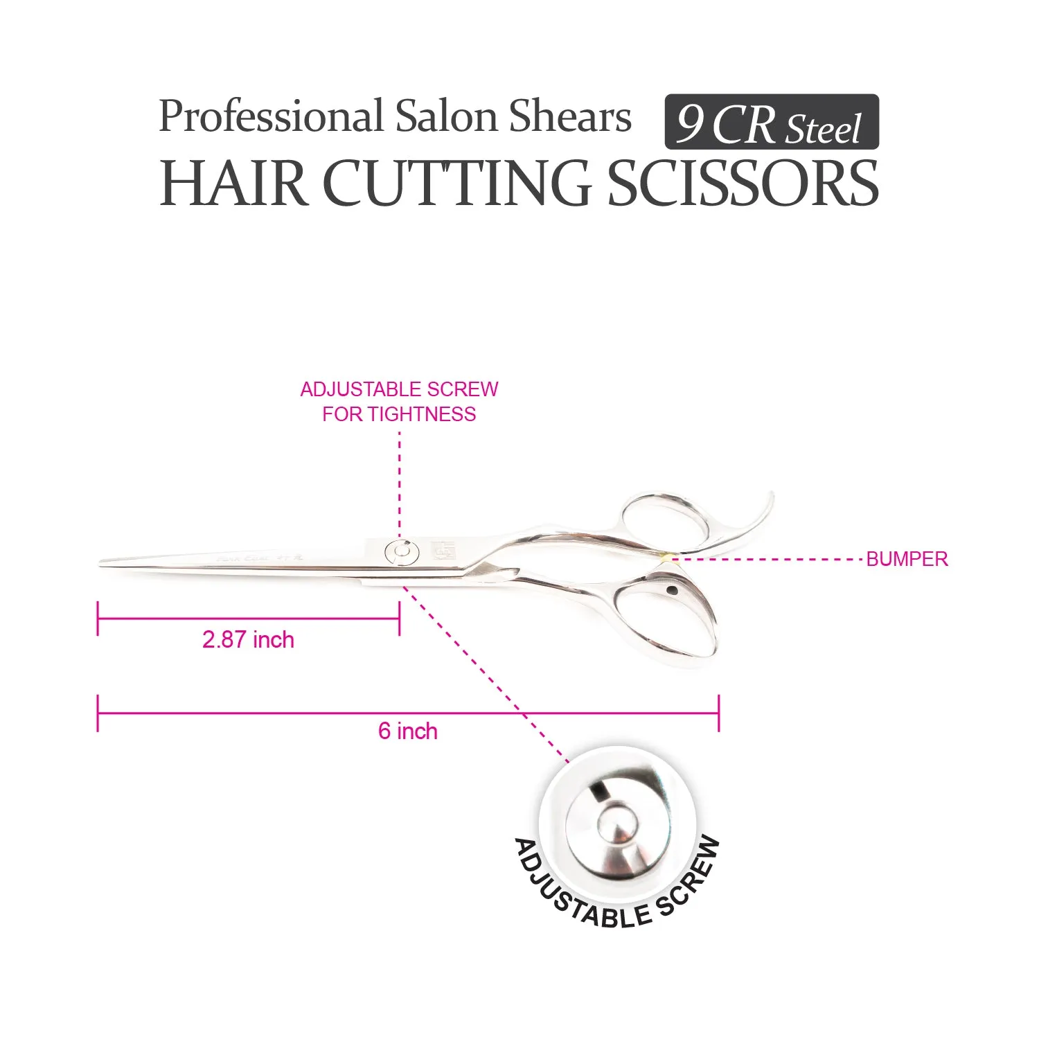 Professional 6" Salon Hair Cutting Scissors (9CR Steel)