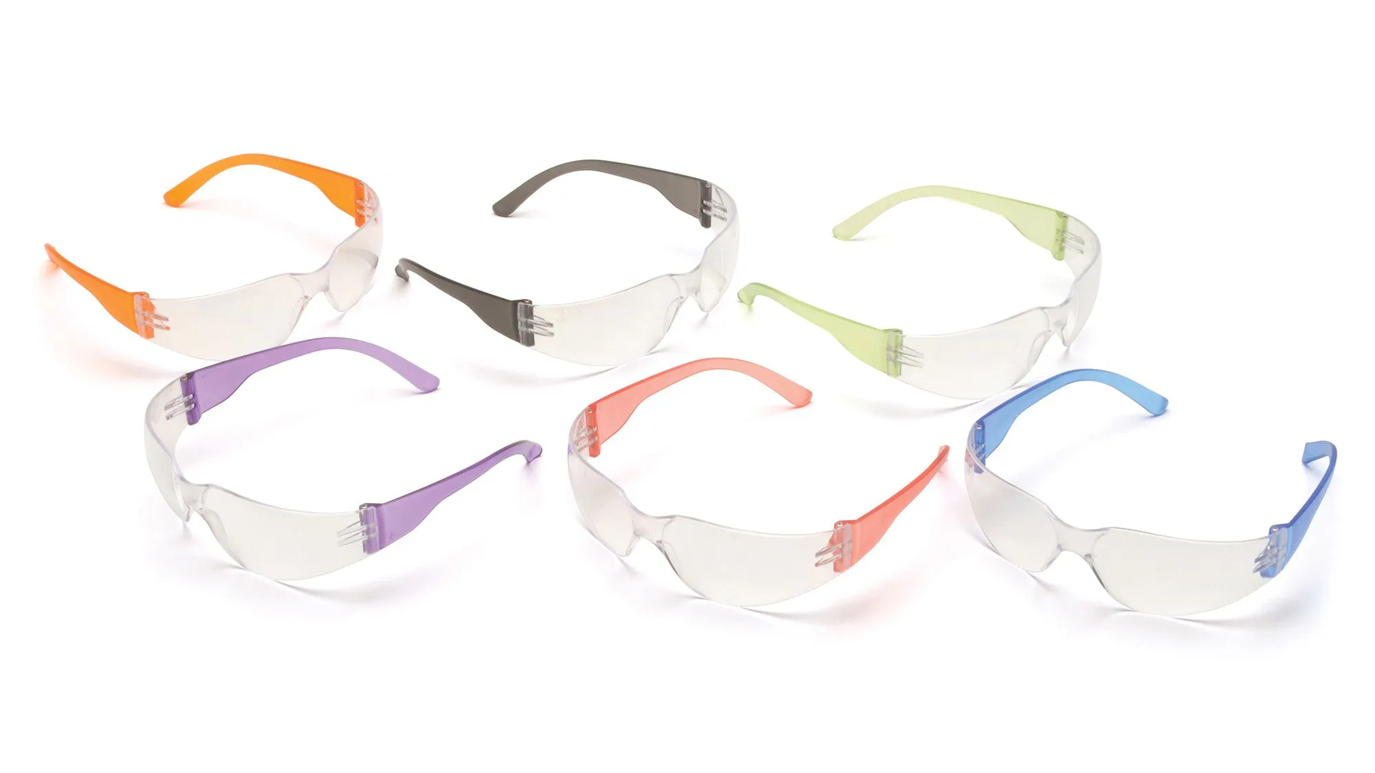 Pyramex S4110SNMP Mini Intruder Multi Colors Safety Glasses W/ Clear-Hardcoated--(12 each)