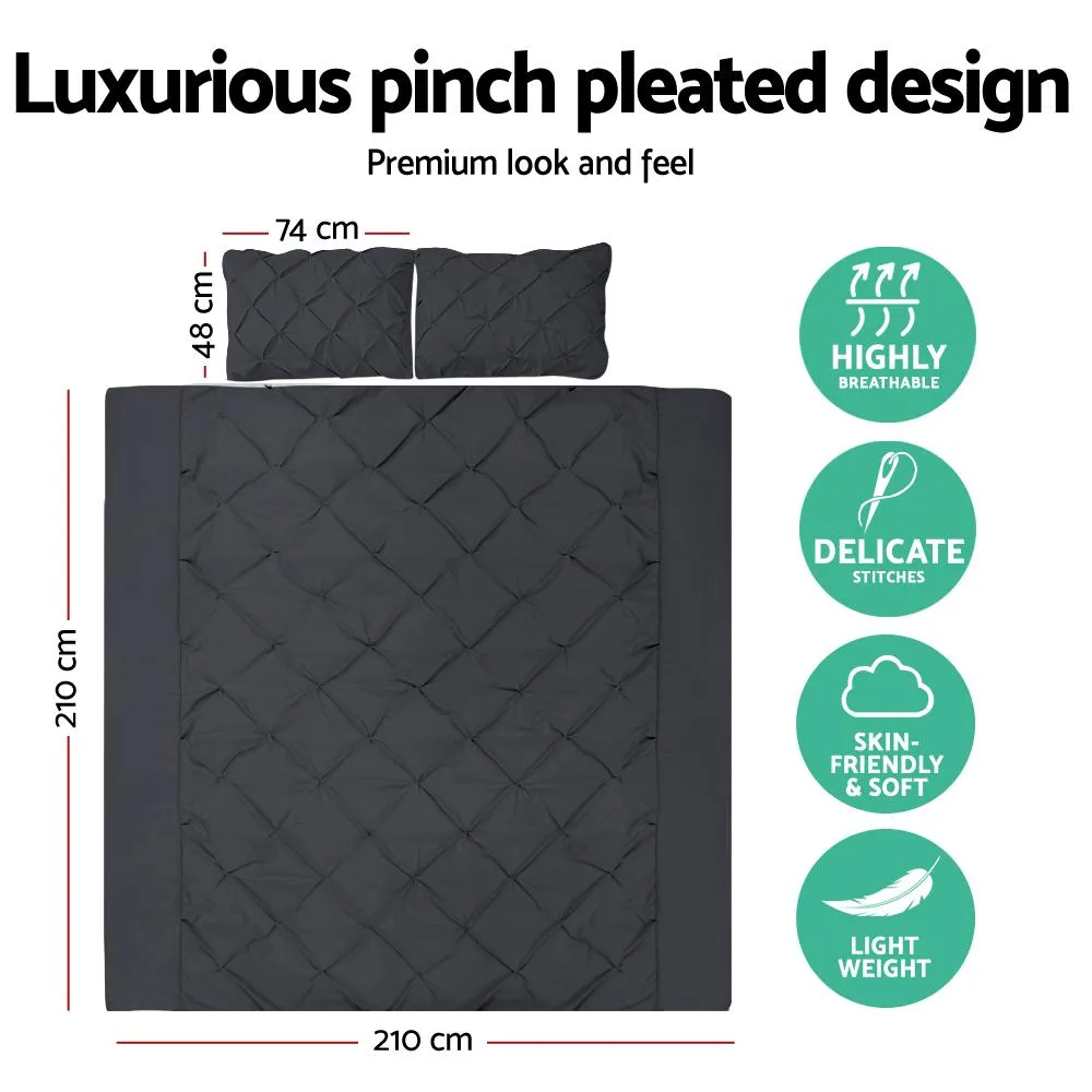 Queen Size Quilt Cover Set - Black