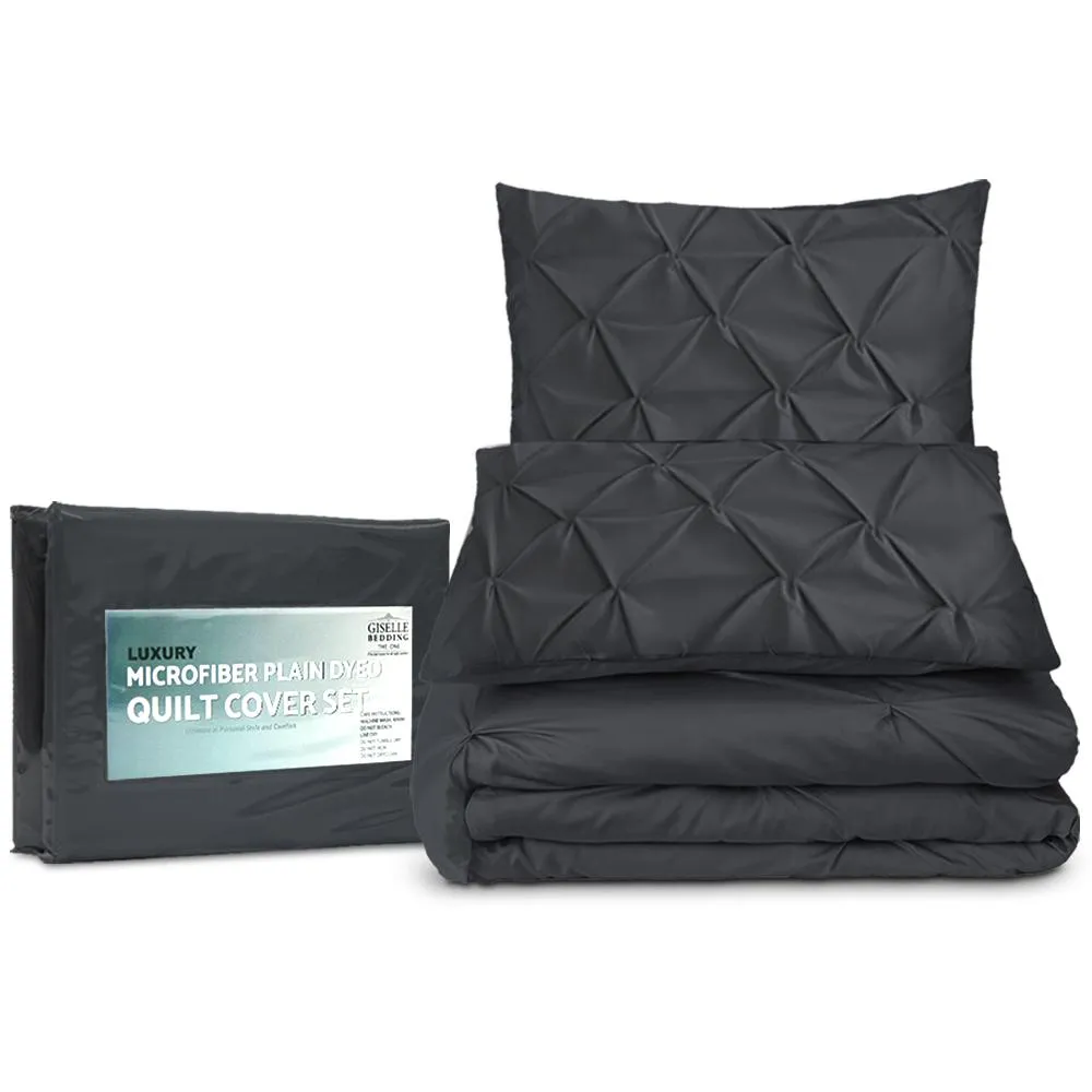 Queen Size Quilt Cover Set - Black