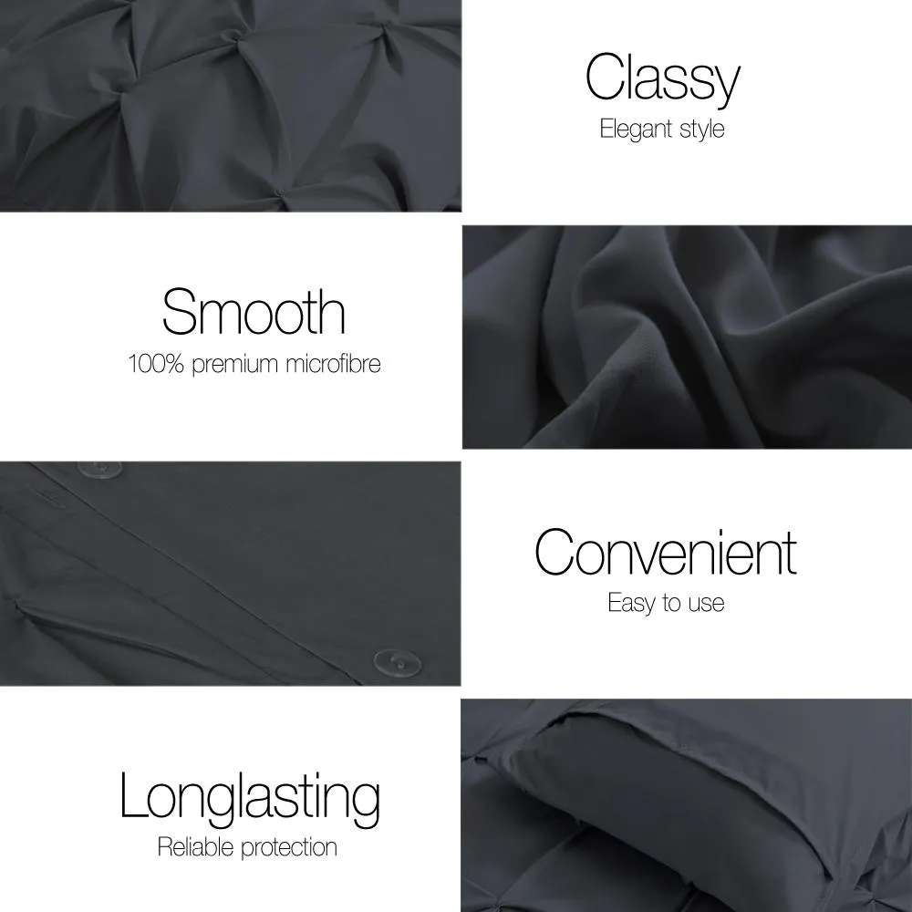 Queen Size Quilt Cover Set - Black