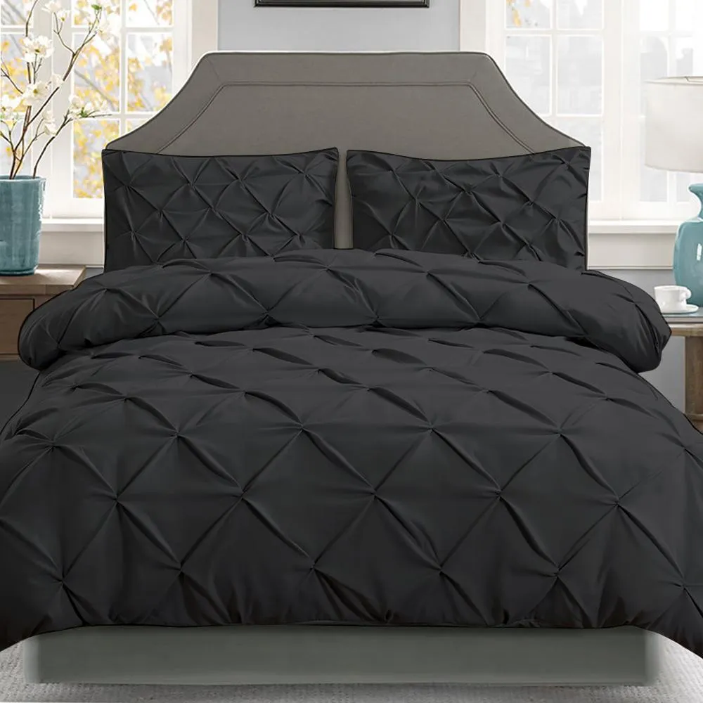 Queen Size Quilt Cover Set - Black