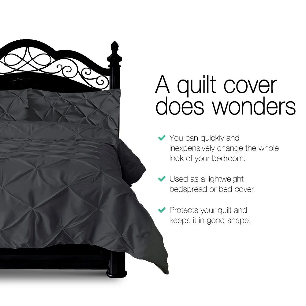 Queen Size Quilt Cover Set - Black