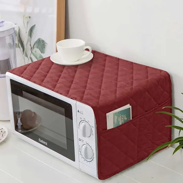 Quilted Microwave Oven Cover - Random Color. Elegant Protection for Your Microwave.