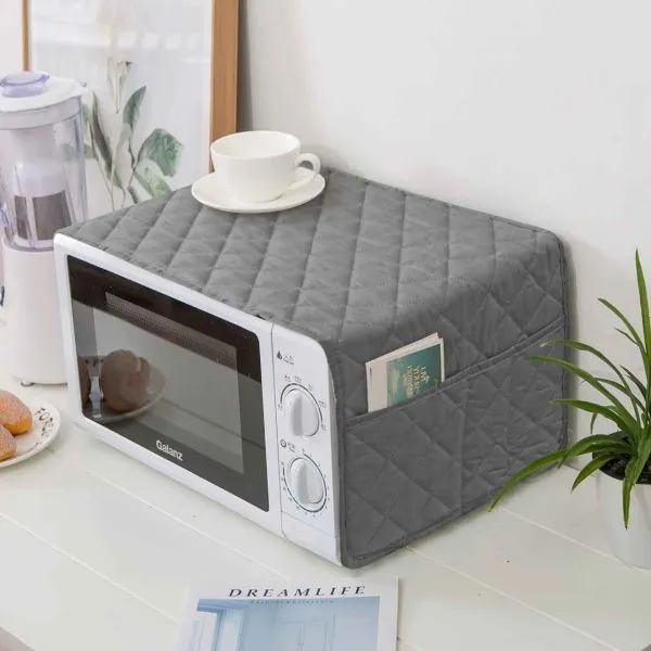 Quilted Microwave Oven Cover - Random Color. Elegant Protection for Your Microwave.