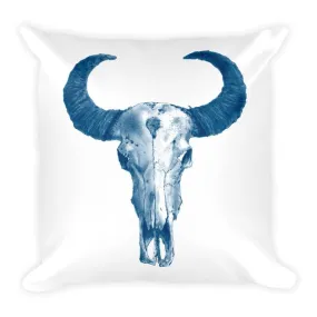 Ram Skull Blue Ink Cushion