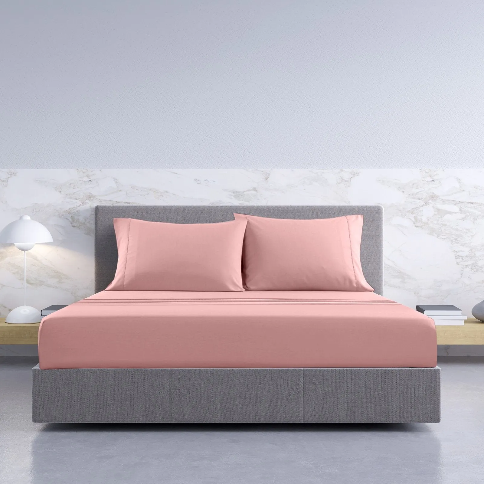 Royal Comfort 1000TC Hotel Grade Bamboo Cotton Sheets Pillowcases Set Ultrasoft Queen Blush