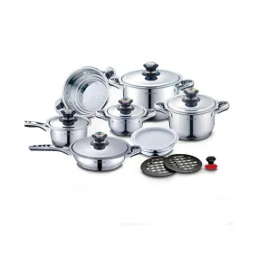 Royalty Haus 16 Piece Stainless Steel Cookware Set Silver