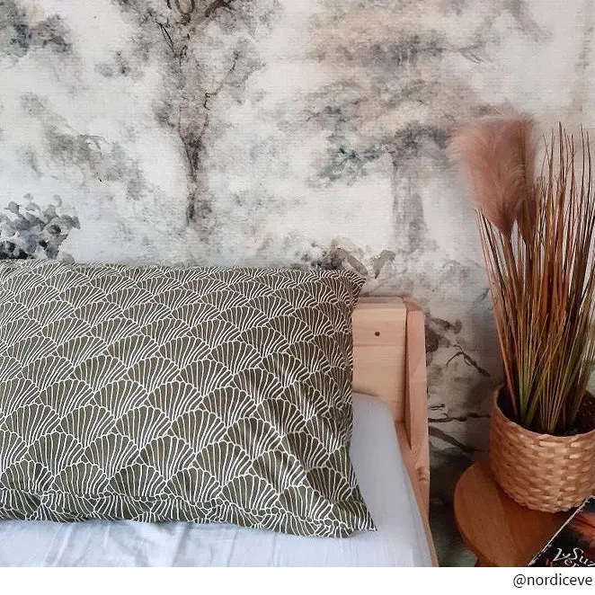 SEASHELLS | Olive green | Pillowcase | 50x75cm / 19.6x29.5"