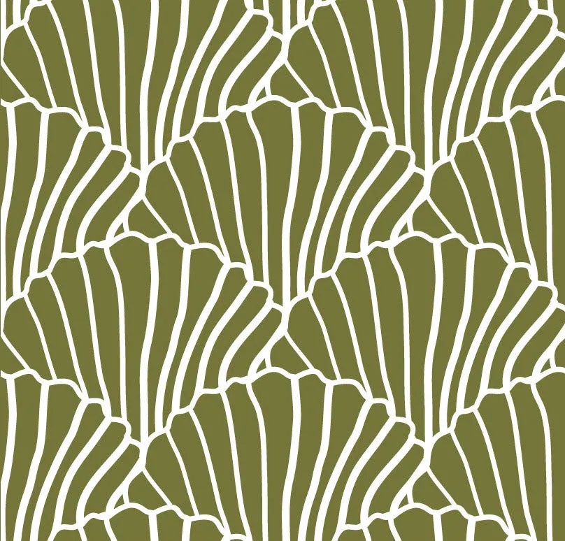 SEASHELLS | Olive green | Pillowcase | 50x75cm / 19.6x29.5"