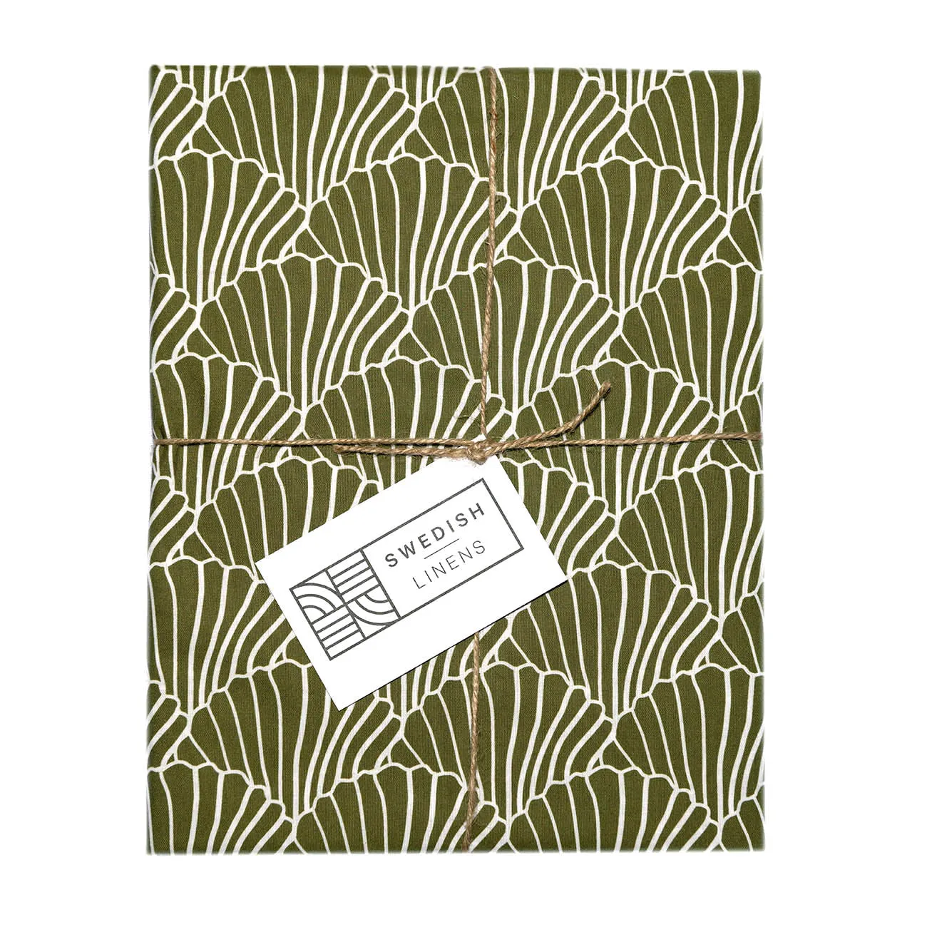 SEASHELLS | Olive green | Pillowcase | 50x75cm / 19.6x29.5"