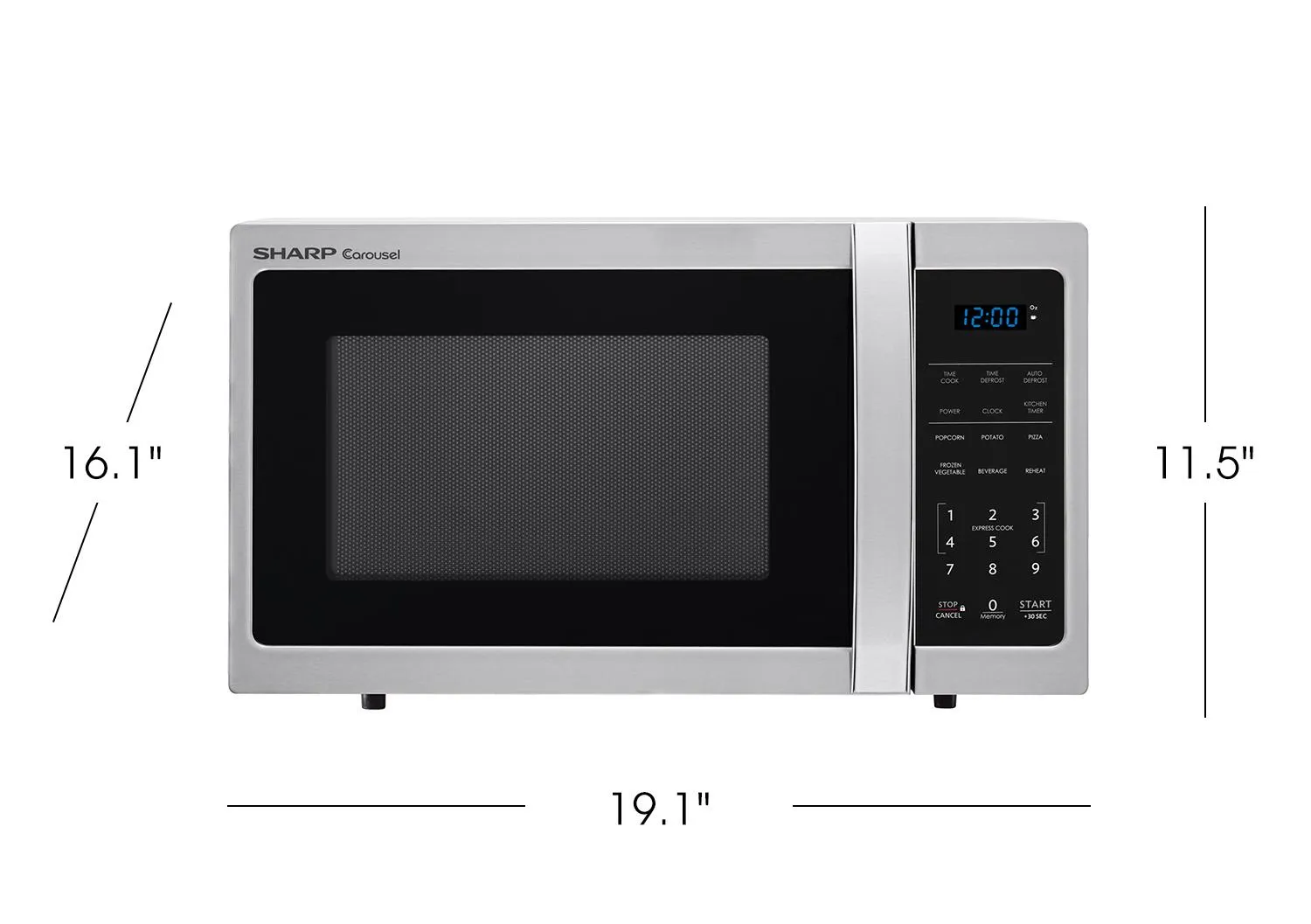 Sharp SMC0912BS 0.9 cu. ft. 900w Sharp Stainless Steel Carousel Countertop Microwave Oven