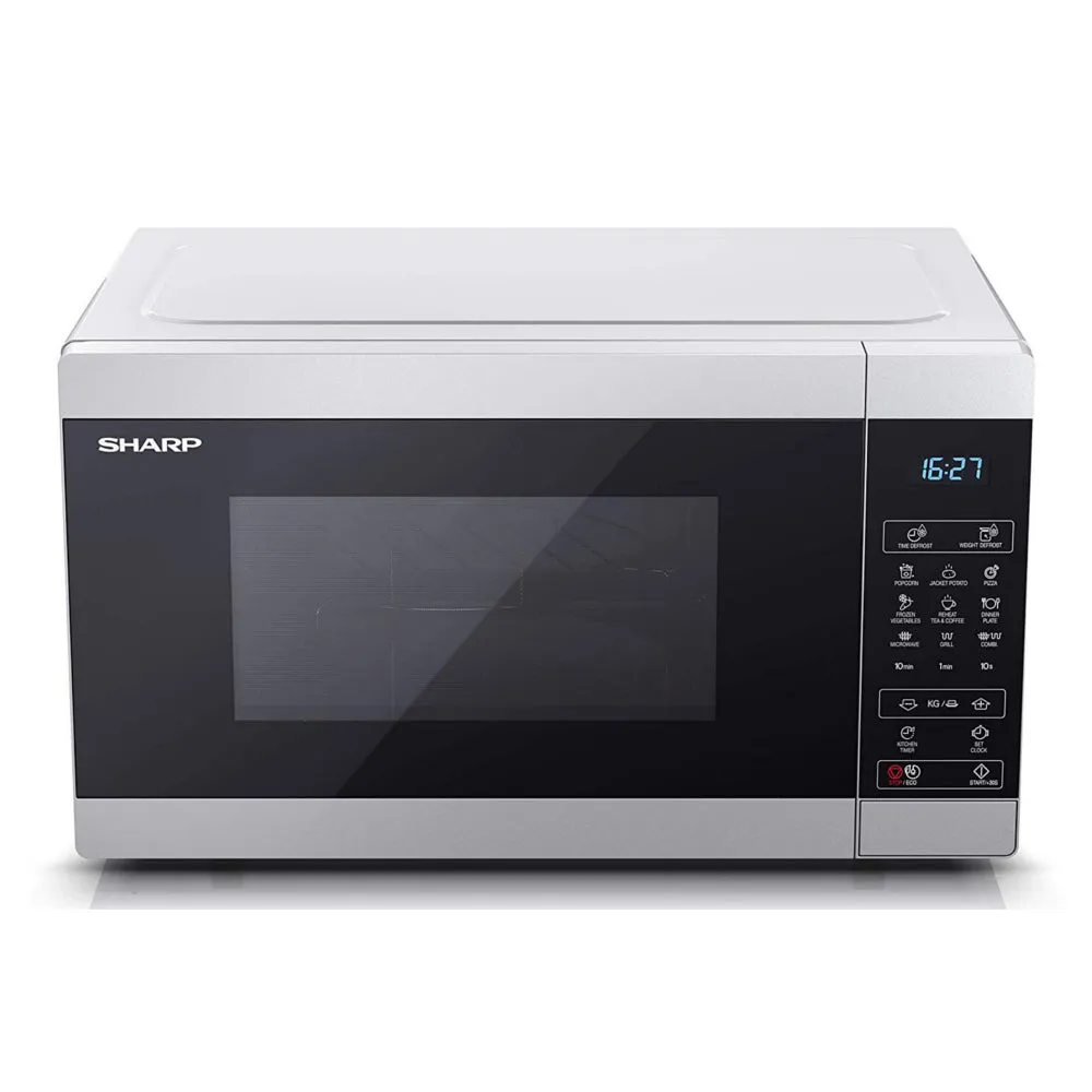 Sharp YC-MG81U-S Silver 28L 900W Microwave with 1100W Grill and Touch Control