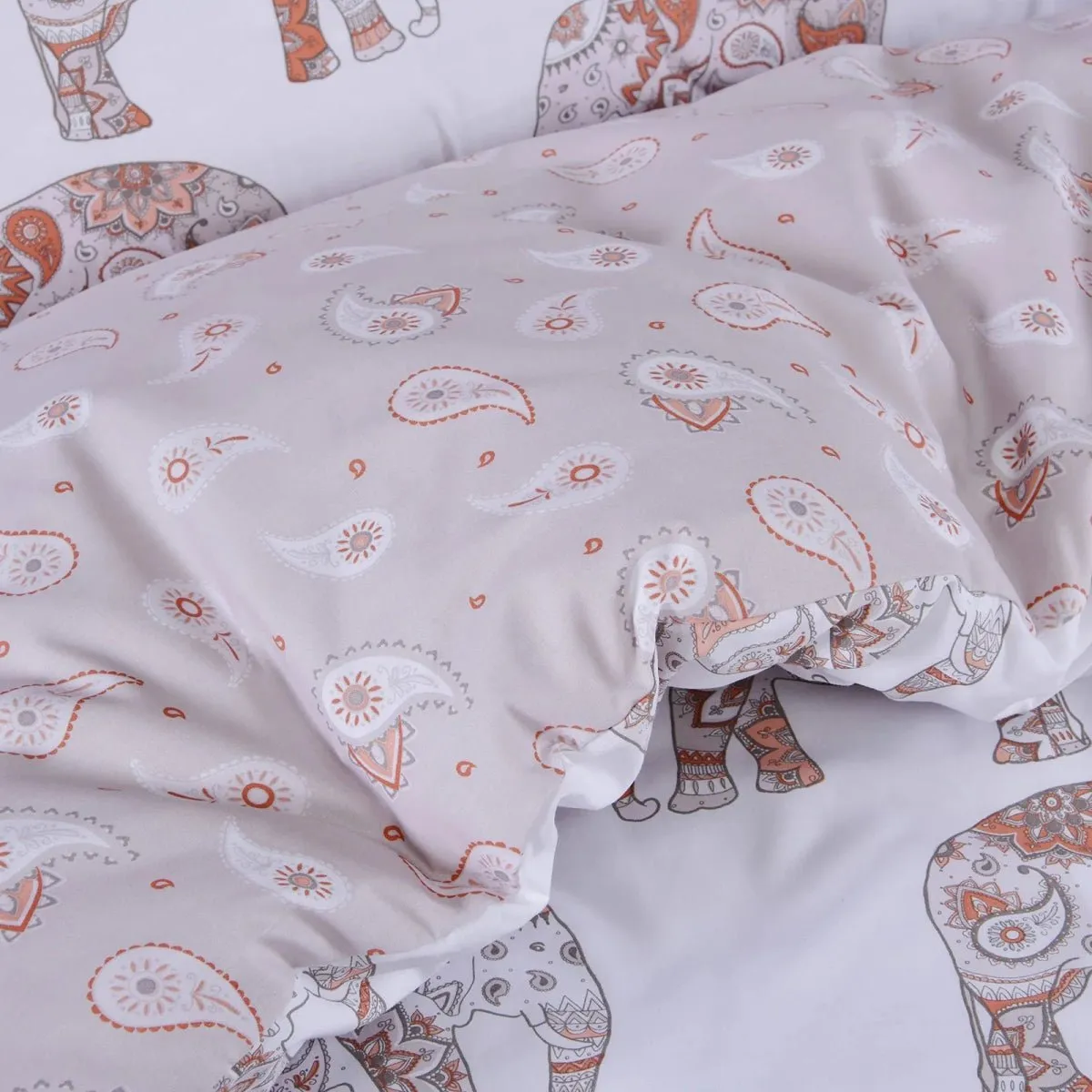 Sleepdown Elephant Rust Pattern Duvet Cover