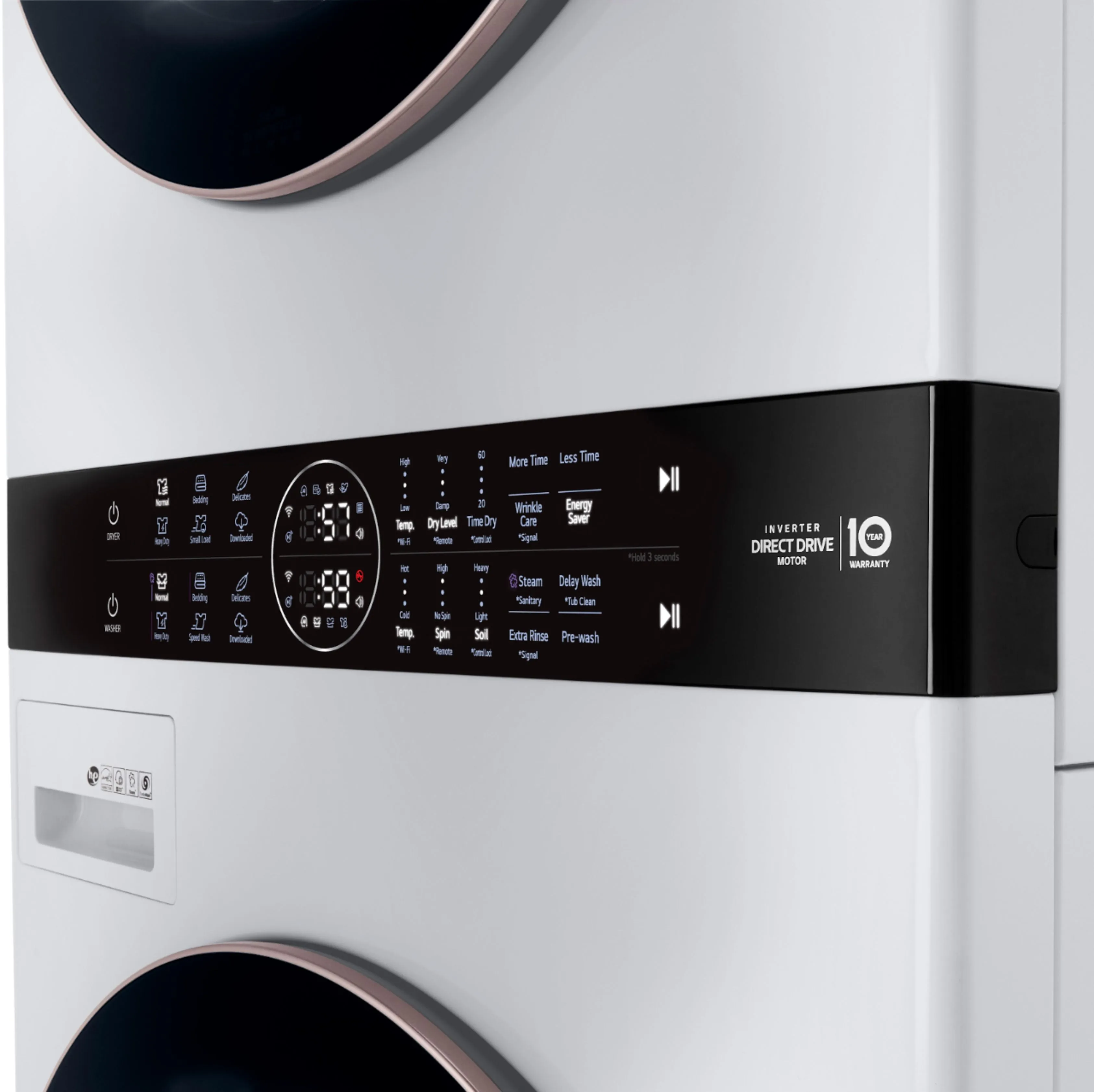 Smart Front Load Washer and 7.4 Cu. Ft. Electric Dryer WashTower with Steam and Built-In Intelligence