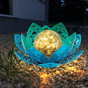 Solar Garden Lights Outdoor Decorative - Bright Lotus Flower Table Lamp