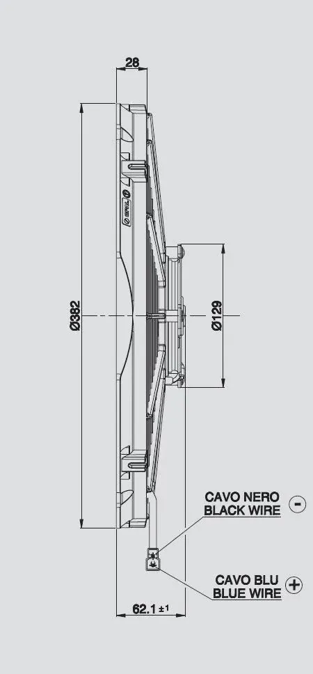 SPAL 13.00" Electric Fan Puller Style Medium Profile 962CFM 10 Blade Straight Style Blade - 30101507